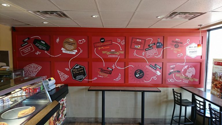 Wall Graphics ,Gino's Pizza Wall Wrap - Signage - Vinyl Wrap Toronto