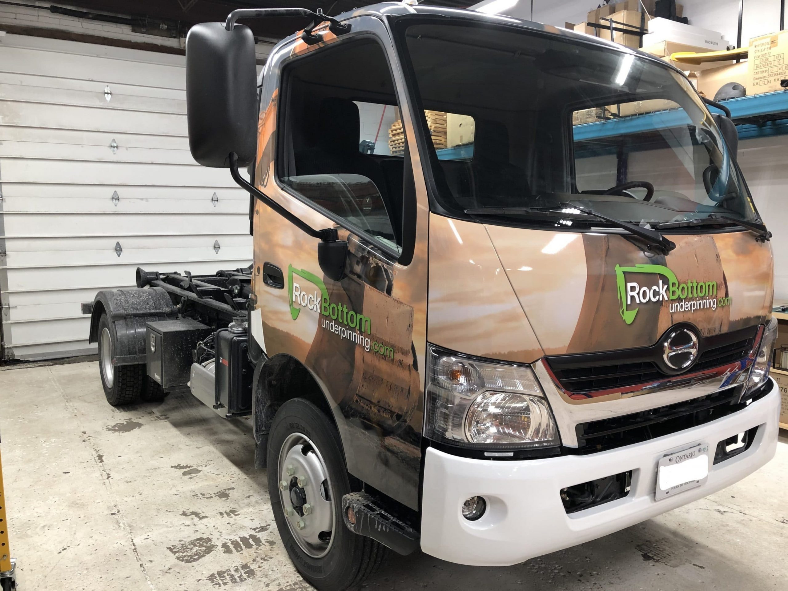 Vinyl Wrap Toronto - Vehicle Wrap In Toronto - Print Shop - Rock Bottom Front - Full Truck Wrap