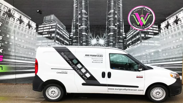 Vinyl Wrap Toronto Ram Caravan 2018 Avery Dennison White Van Decals Surgically Clean Air