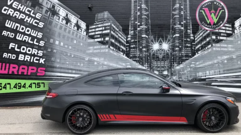 Vinyl Wrap Toronto Merc C63S 2020 Red Carmichael Black - Racing Stripes Cost