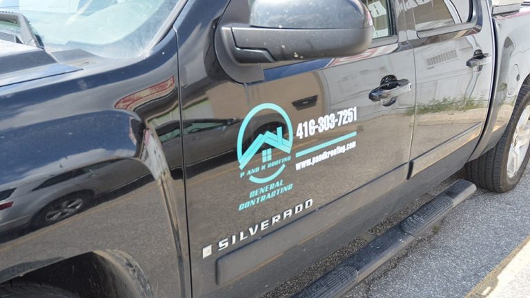Chevrolet - Silverado - 2018 - Decals - PandK Roofing - Lettering - Vinyl Wrap Toronto - Stickers - Vehicle Wrap in Etobicoke - Custom Truck Decals
