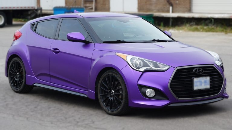 Hyundai Veloster - 2016 Full Wrap - Personal - Full Wrap Truck Wrap in Toronto - Paint Protection Films - Avery Dennison & 3M - Satin Purple - Etobicoke - Car Wrap Cost in Toronto GTA
