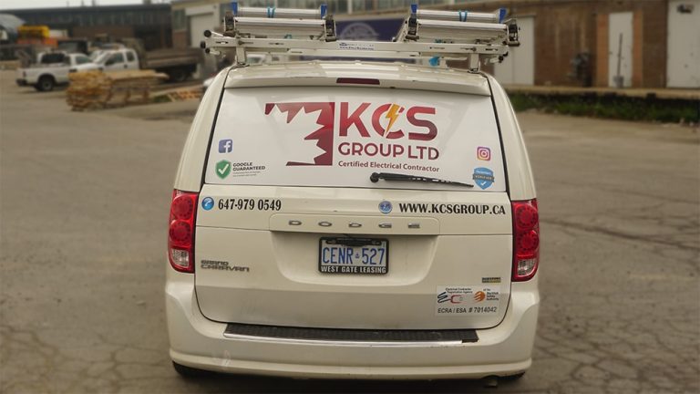 KCS - Dodge Grand Caravan - 2011 - vehicle Decals - Back - Vinyl Wrap Toronto - Car Wrap - Truck Wrap - Lettering & Decals - Custom van decals cost and pricing