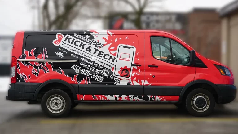 Ford Transit Wrap - Kick & Tech - VinylWrapToronto.com - Vinyl Wrap Toronto - Custom Design - Avery Dennison - After - Side - custom van wrap cost in Toronto