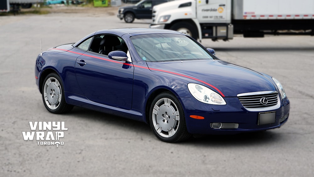 Lexus SC430 - Full Wrap - Glossy Indigo - Vinyl Wrap Toronto - VinylWrapToronto.com - Side Front - car wrap cost