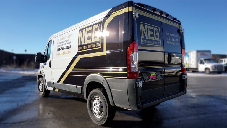 RAM Promaster Cargo Van Partial Van Wrap in GTA at Vinyl Wrap Toronto - vinylwraptoronto.com - avery dennison -side back - Avery and 3M vinyl decals