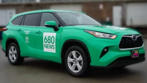 Toyota Highlander Hybrid - Full Car Wrap - Commercial Wrap - 680 News - VinylWrapToronto.com - Best Vehicle Wrap in Toronto - Side - Car wrap cost