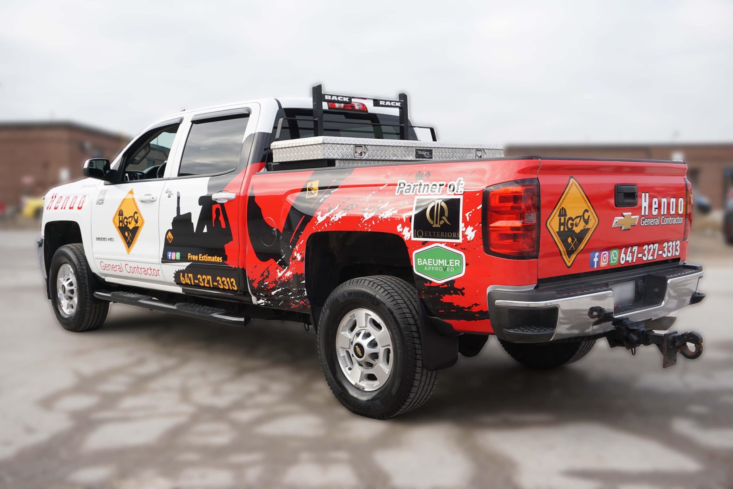 Henao General Contractor - Partial Pickup Truck Wrap - Fleet Wrap