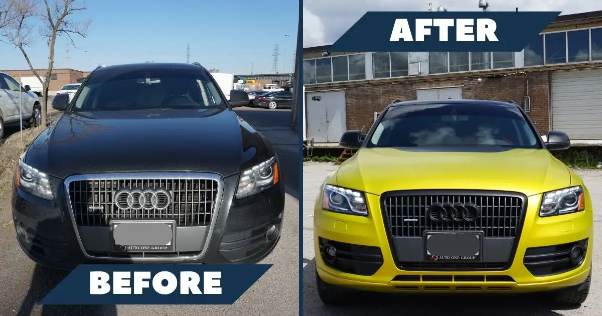 Audi Q5 Full Wrap Colour Change - Black to Satin Bitter Yellow