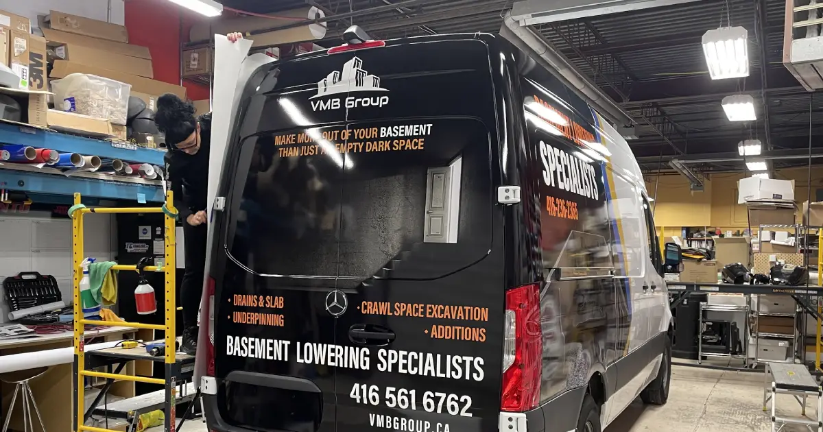 Mercedes Sprinter High Roof Partial Van Wrap by Vinyl Wrap Toronto - Installation Process