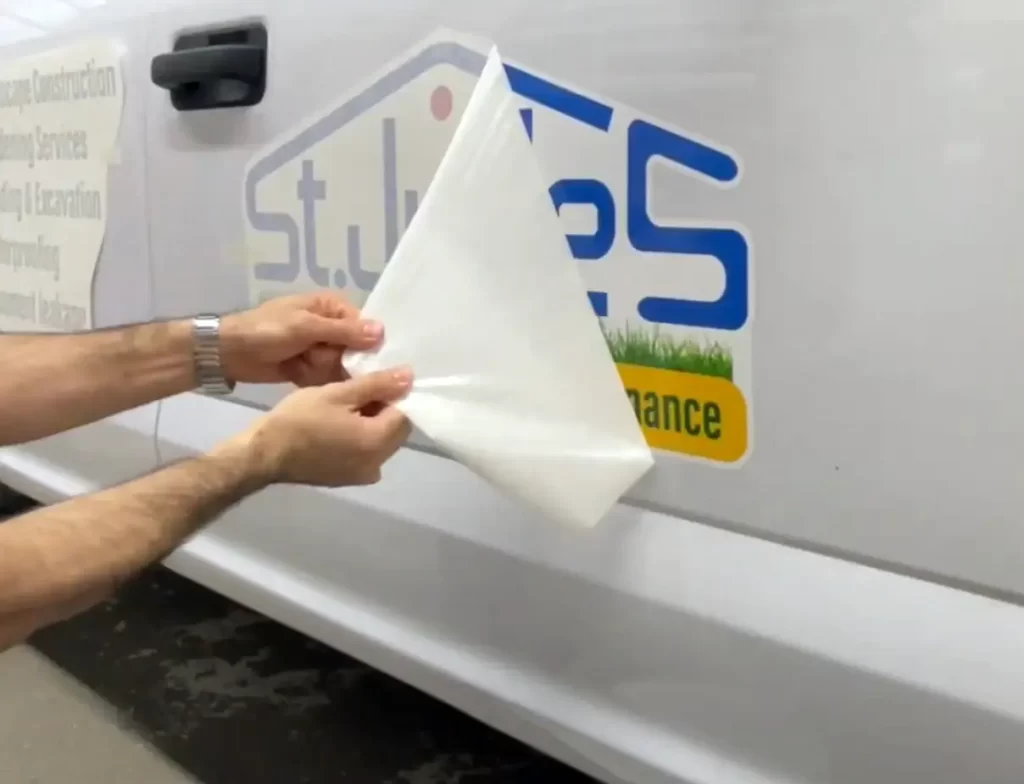 Remove the transfer tape - DIY decals