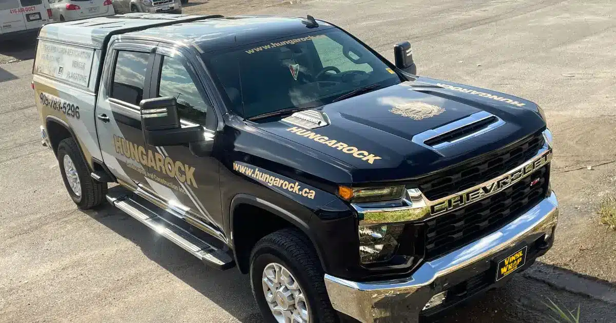 Hungarock Chevy Silverado Full VInyl Wrap - After - Front Angle
