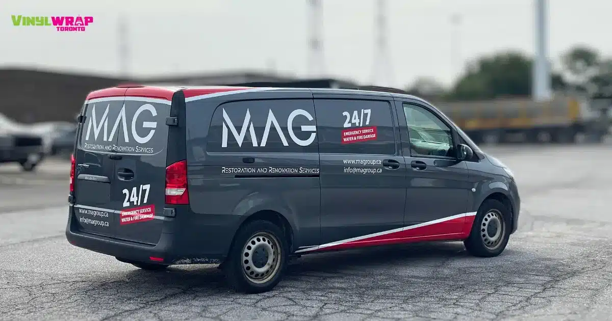 Mercedes Metris Van Decals and Lettering - Commercial Vehicle Graphics - 3M Vinyl - Back Side Angle