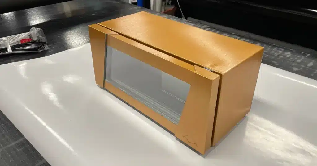 Transforming Red Bull's Mini Fridge: A Stunning Vinyl Wrap by Vinyl Wrap Toronto 1 Red Bull Mini Fridge Wrap - Bronze Brushed 1