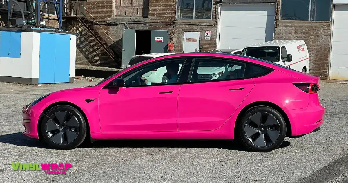 Tesla Model 3 2023 - Colour Change - Pink Colour - After
