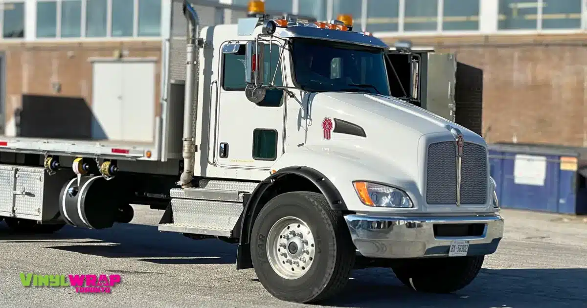 Kenworth Transport Truck Full Colour Change Wrap and Decals - Before