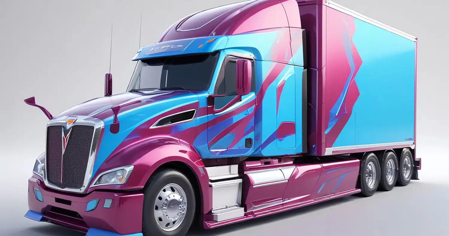 reflective truck decal pink and blue wrap