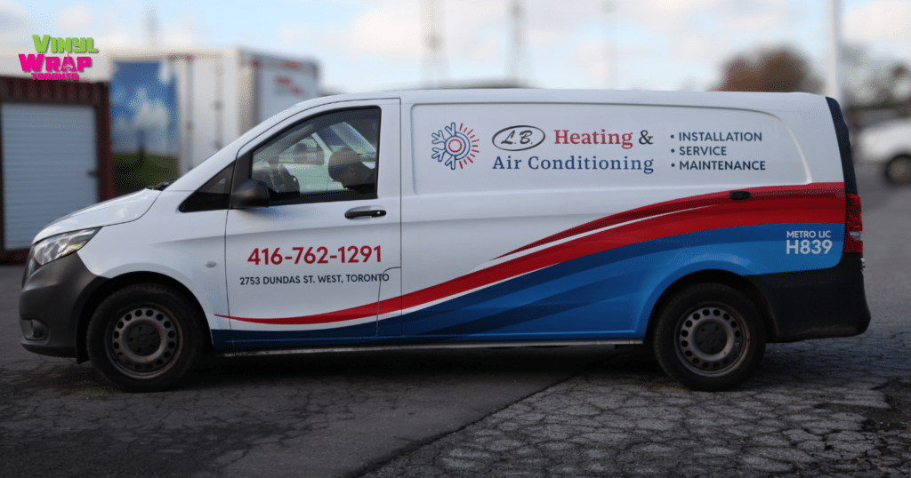 LB-Heating-Mercedes-Metris-2020-Partial-Wrap-Vinyl-Wrap-Toronto Driver's Side