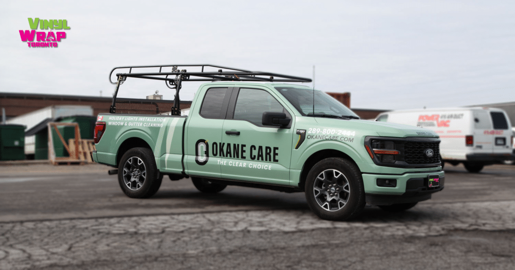 Okane Care Ford F-150 Crew 2024 Full Wrap Passenger's Side Front Angle