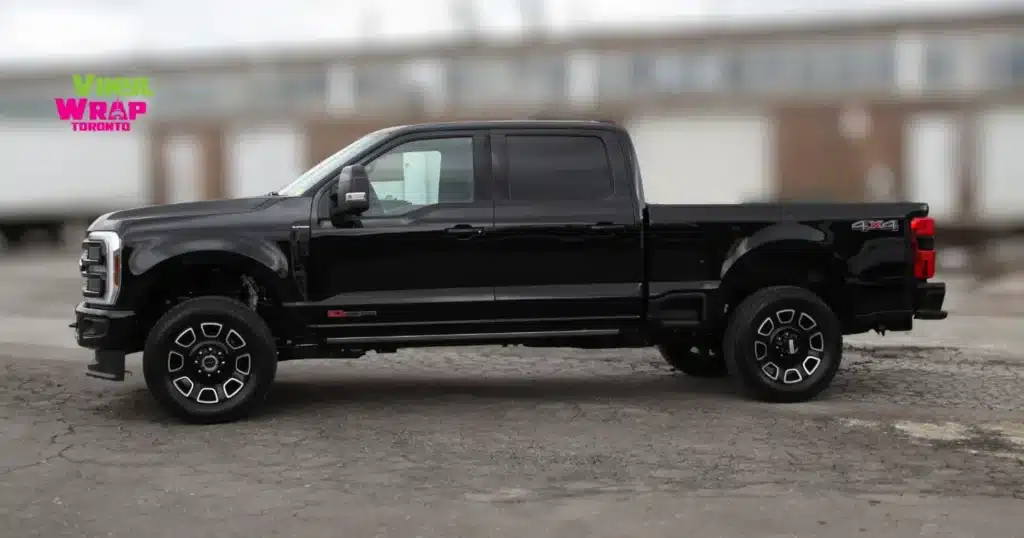 Aimed Group Ford F250 Before Partial Wrap by Vinyl Wrap Toronto - Side View