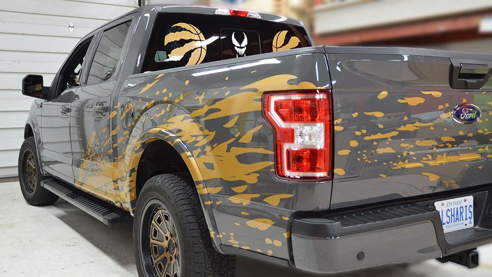 Ford F150 2019 SUPERCREW 5.5 BOX DECALS - PERSONAL_3 - Partial Truck Wrap - Vinyl Wrap Toronto - Custom Truck Decals